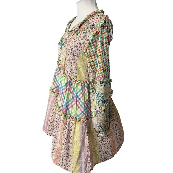 Anthropologie Barok Paris Patchwork Dress S Small Farm Rio Vibes Shopbop NWT - Picture 10 of 16